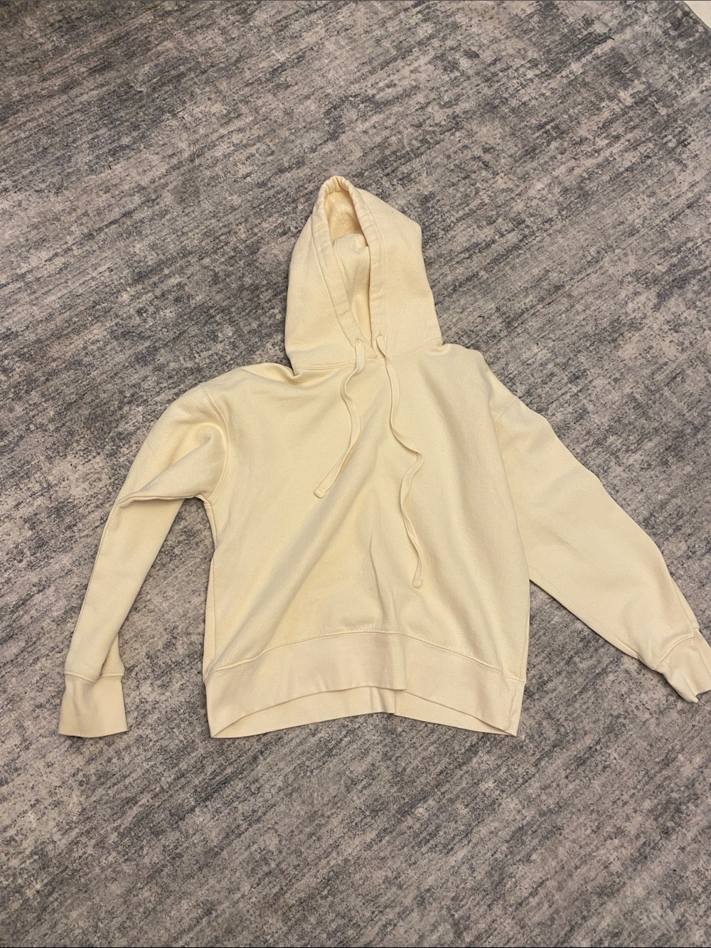 Cream Lightweight Hooded Sweatshirt Zara sz small super comfy